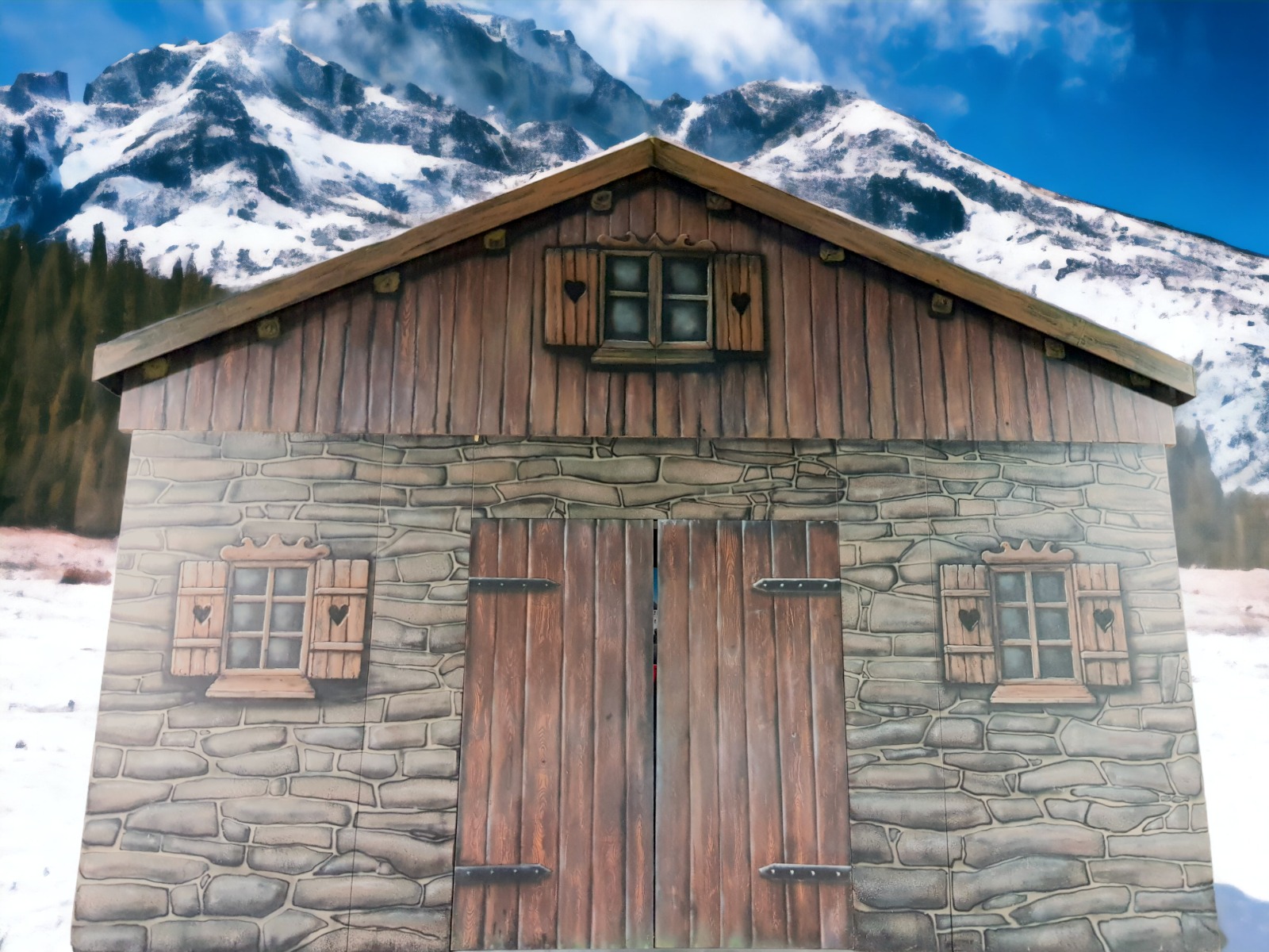 Bauernhof Scheune - Kulisse - Alpenhütte – Bild 2