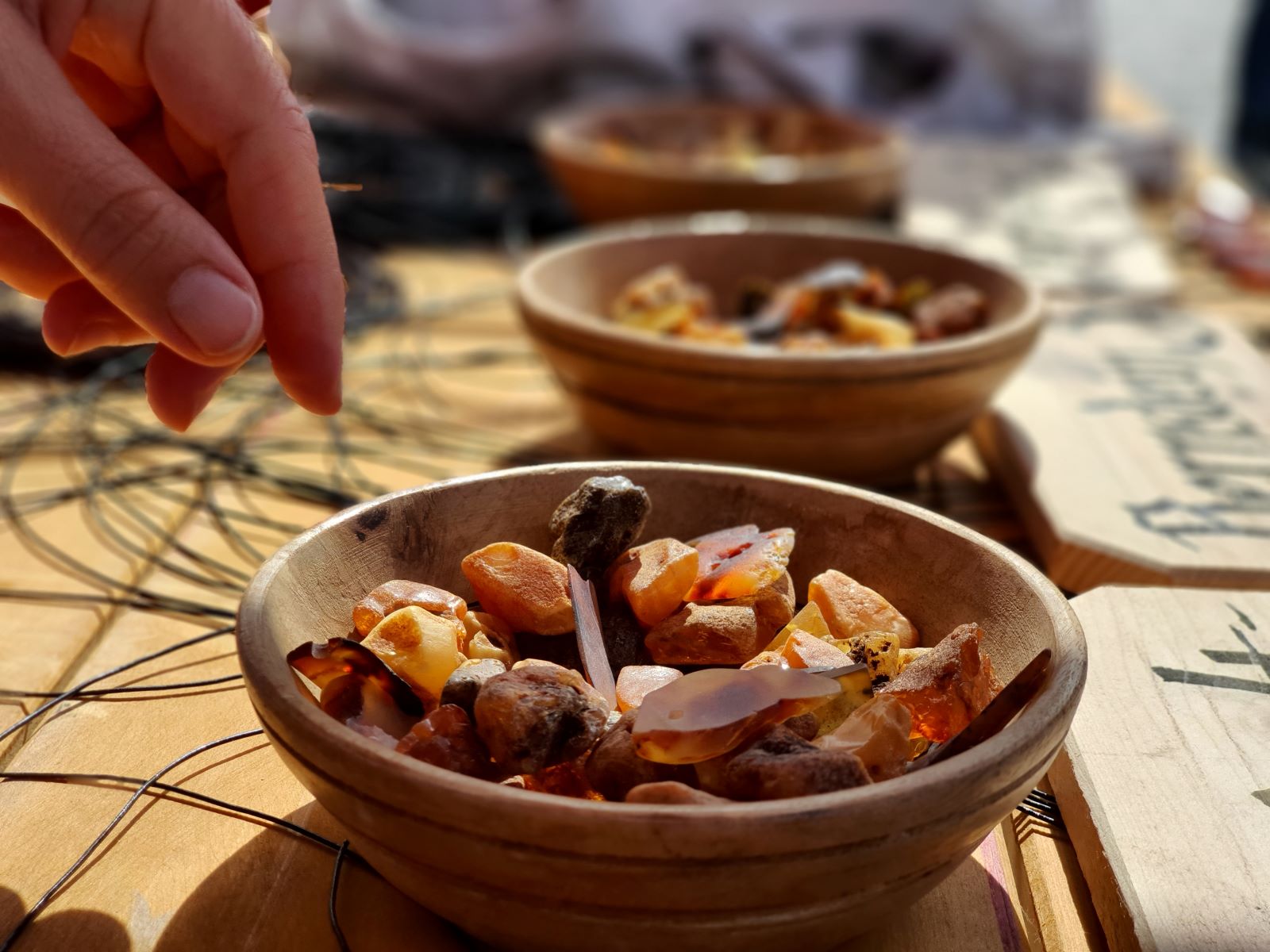 Historisches Handwerk - Bernsteinschleifen