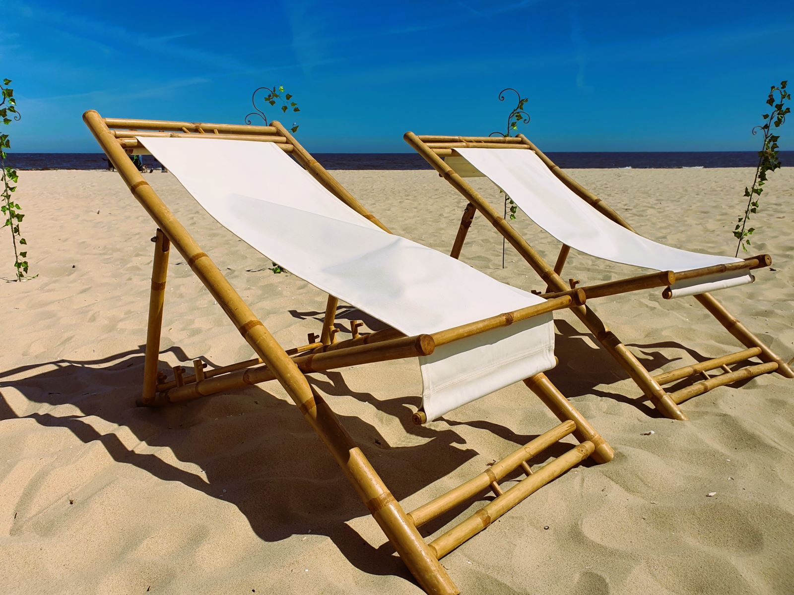 Liegestuhl Bambus - weiß ∗ No.3 – Bild 4