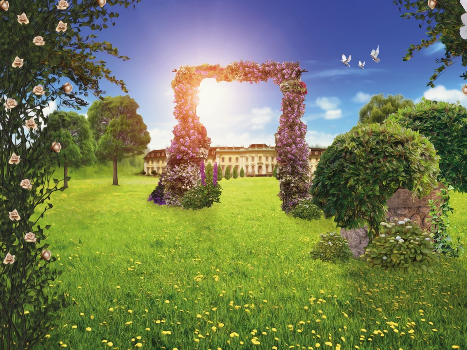 Bühnenbild Barock Schlossgarten ∗ No.1