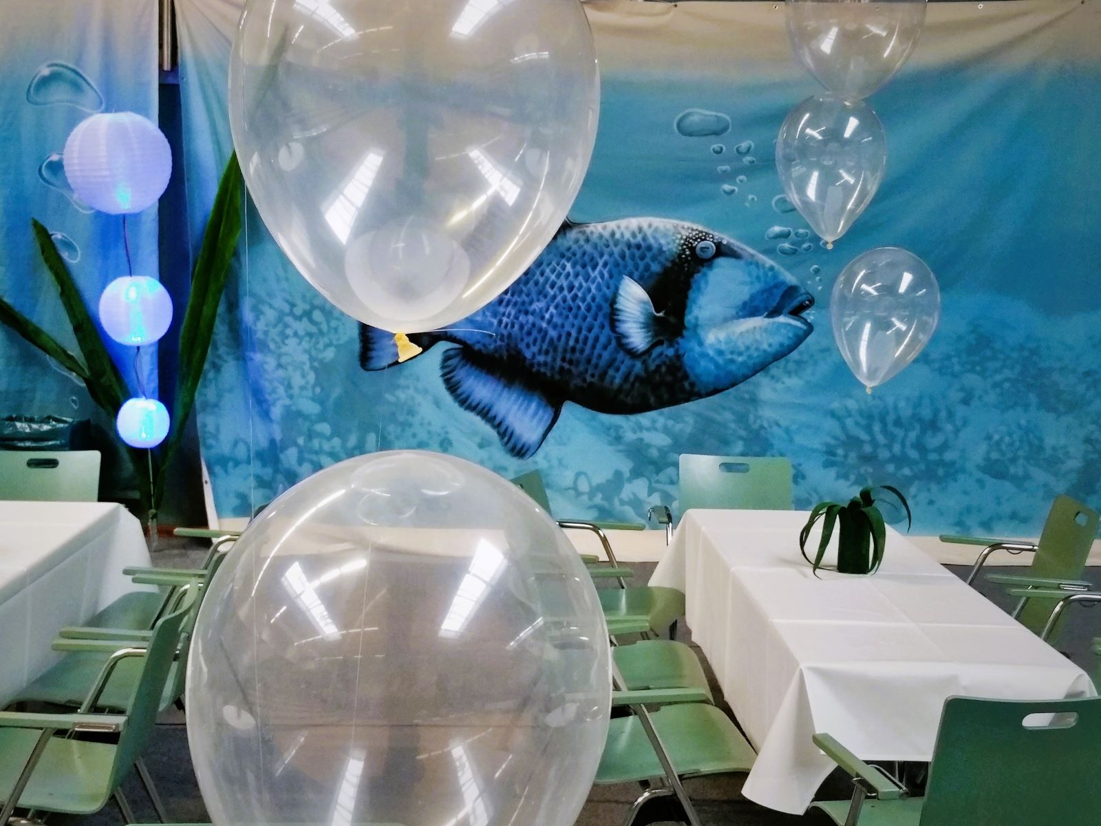 Luftblasen - Unterwasser - Tischdekoration